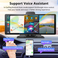 Moniteur portable H505F pour voiture, écran CarPlay 10,26 pouces, caméra embarquée sans fil CarPlay Android avec affichage DVR