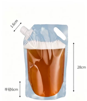 Pochettes transparentes à bec verseur de qualité alimentaire pour emballage de bière, boissons énergisantes, champagne et plats à emporter (matière PET/PE)