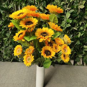 Bouquet de tournesols artificiels Queyiyi, fleurs en soie de 48 cm à 105 cm, décorations pour mariage et maison - Product Image 1