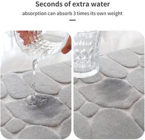 Tappetino da <span class=keywords><strong>Bagno</strong></span> in Memory Foam Effetto Ciottoli, Asciugatura Rapida, Assorbente, <span class=keywords><strong>Antiscivolo</strong></span>, Stile Sutera - Product Image 4