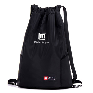 High Quality Polyester Draw String Sports Backpack Gym Bag Waterproof Custom Logo Promotional Fitness Drawstring Bags