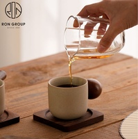 Tasse à expresso en argile de style japonais faite à la main Design classique maison et fête bol en céramique tasse en grès personnalisée