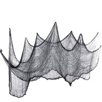 Decoraciones de Telaraña para Halloween, Malla Negra Grande, Tela Desgarrada Espeluznante para Casa Embrujada, Accesorios Colgantes para Fiestas