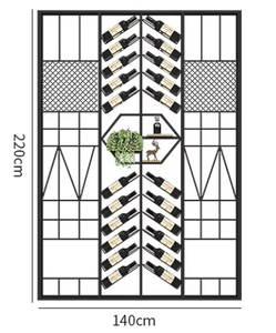 Porte-bouteilles moderne en acier inoxydable noir, durable, capacité de 27/36 bouteilles, taille et couleur personnalisables, meubles pour la maison, bar, restaurant - Product Image 3