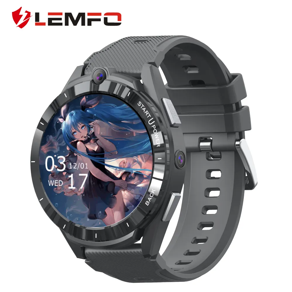 LEMFO-reloj inteligente LEM 16 para hombre, dispositivo deportivo de cuero, con GPS, tarjeta Nano SIM, 4G, Android 12, 2022 mah, 6GB, 900 GB, 128