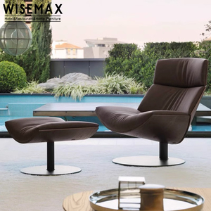 WISEMAX FURNITURE Canapé individuel italien, fauteuil de salon moderne en cuir décontracté, <span class=keywords><strong>chaise</strong></span> longue inclinable pour salon, balcon, villa - Product Image 1