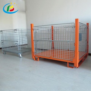 Công nghiệp dây thép lưới Pallet <span class=keywords><strong>container</strong></span> Stackable lồng Giỏ hộp cho hiệu quả Pallet Kệ Hệ thống lưu trữ - Product Image 6