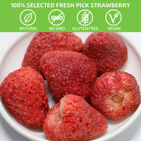 Bulk Krokante Fruit Snacks Groothandel Vriesgedroogde Aardbeienstukjes Suiker Vrij Vriesgedroogde Aardbeienplakjes voor Yoghurt Havermout