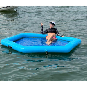 Plate-forme <span class=keywords><strong>gonflable</strong></span> portative d'hamac d'eau de point de chute de 8ft de centre-maille de flotteur - Product Image 1