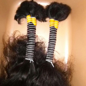 12A Grado Remy Indian Virgin Hair Bulk Onda natural Cutícula Alineada Extensiones de cabello tejido de lujo 100% Cabello humano - Product Image 2