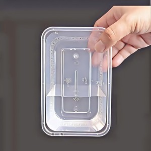 Square Disposable Food <b>Containers</b> <b>with</b> <b>Lids</b> Food Grade PP Microwave Safe Rectangular Takeout Boxes for Restaurant Meal Prep - Product Image 2