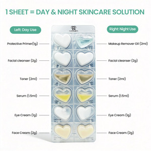 Kit de Soins de la Peau Portable en Forme de Cœur Clover Rena Travel, Ensemble de Capsules Anti-Âge et Blanchissantes Jour & Nuit, 7 pièces, Vitamine C et <span class=keywords><strong>E</strong></span> pour le Visage - Product Image 4
