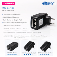 POE adaptador W 12W 15W inyector POE/adaptadores 24V 0.5A 48V 0.5A adaptador de POE