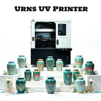 Machine d'impression UV jet d'encre à passage unique avec CMYK W V pour les urnes en métal, céramique, plastique, verre et autres objets cylindriques