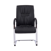 Chaises de bureau Salle d'attente exécutive pour chaises visiteurs Chaise de réunion en cuir PU noir