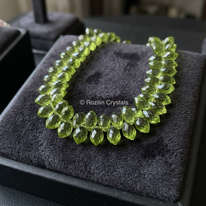 Cuentas de cuarzo peridoto verde, cuentas marquise facetadas, cuentas marquise abullonadas, cuentas de piedras preciosas a bajo precio, cuarzo peridoto verde facetado - Product Image 3