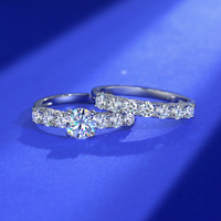 Cincin Perak S925 Moissanite yang Dapat Ditumpuk, Cincin Wanita Modis, Nuansa Mewah Ringan, Cincin Personalisasi Kelas Atas