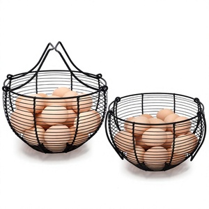 wholesale metal iron <b>egg</b> <b>basket</b> kitchen storage organizer metal wire <b>egg</b> storage <b>basket</b> for kitchen countertop wholesale heavy - Product Image 1