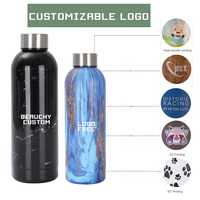 Bouteille isotherme portable en acier inoxydable à double paroi sous vide, 500 ml, classique, pour le sport et le camping