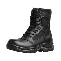 Bottes d'entraînement de combat chaudes en laine d'hiver, bottes en cuir à embout en acier, protection unisexe, forces spéciales, absorption des chocs, antidérapantes