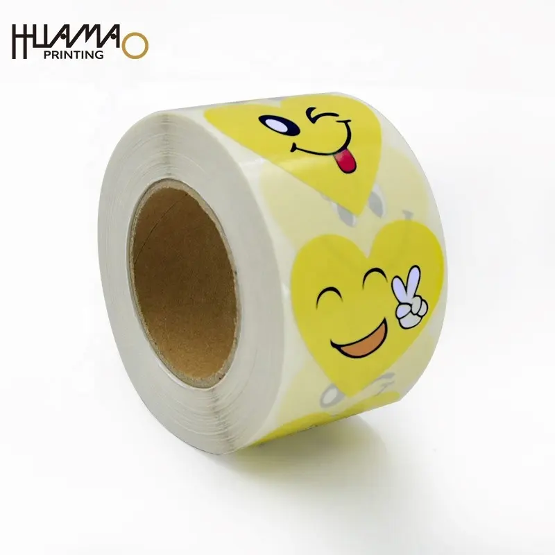 Kid Encouragement 500 Pieces Per Roll Smile Face Reward Packaging Label Happy Circle Paper Teacher Sticker Rolls Cute Stickers
