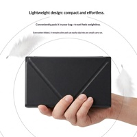 B089Tplus Étui en cuir ultra-fin pliable sans fil mini portable avec support pour tablette et téléphone, clavier capacitif pliable