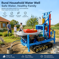 Machine de forage de puits d'eau sur chenilles CE agricole 35 CV Diesel pour forage de 100m à 200m