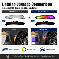 Feux de position latéraux avant et arrière à LED RGB pour Chevrolet Camaro 2016-2021 Cadillac CTS ATS, lentille transparente, 4 pièces
