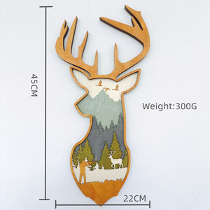 Maison ferme maison décoration <span class=keywords><strong>bois</strong></span> sculpté élan creux sculpture <span class=keywords><strong>bois</strong></span> forêt chasse orignal mur suspendu Art <span class=keywords><strong>bois</strong></span> sculpté tête de cerf artisanat - Product Image 4