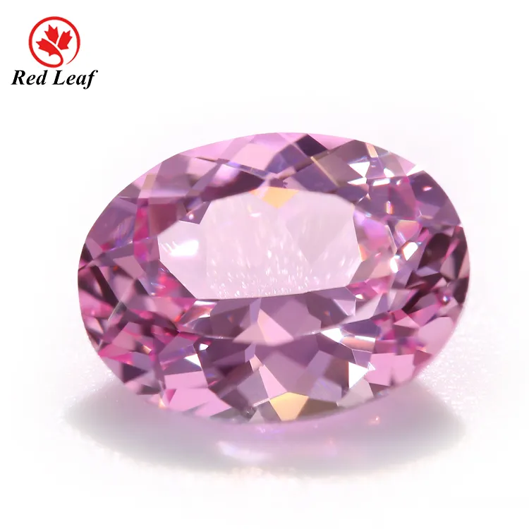 レッドリーフ宝石合成石価格楕円形ピンクサファイア宝石ラボ成長宝石