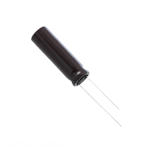 ตัวเก็บประจุแบบ Through Hole ยี่ห้อ Manufacturer Channel รุ่น UCP2W270MPD ความจุ 27uF  วัสดุอลูมิเนียม 27UF 20% 450V แบบขาเสียบ - Product Image 1