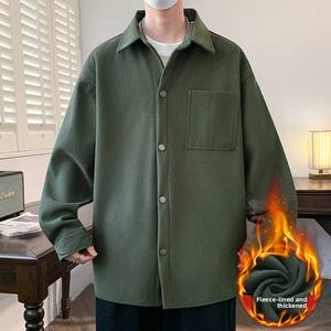 Nouvelle Veste <span class=keywords><strong>Homme</strong></span> 2026 Automne Hiver en Jacquard, Style Étudiant, Boutonnée, avec Poches Cargo, Manches Longues, en Velours Côtelé - Product Image 2