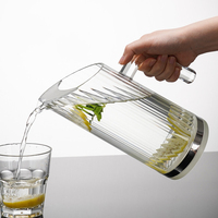 Pichet à eau écologique en PC de qualité alimentaire, 1000 ml, résistant aux chocs, transparent, avec poignée et couvercle, multi-spécifications, vente chaude