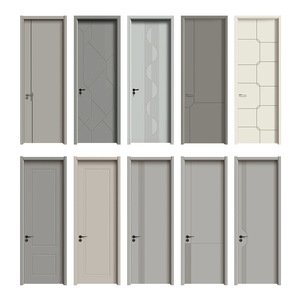 Puerta Interior Minimalista de MDF con Acabado Liso, Puerta Abatible Manual con Diseño de Aislamiento Acústico - Product Image 3