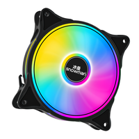 Ventilateur de boîtier PC SNOWMAN CF120-ARGB-BK 120mm noir ARGB, roulement hydraulique PWM, synchronisation en chaîne 5V 3 broches, vente en gros