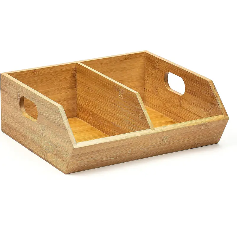 थोक डेस्कटॉप स्टोरेज बॉक्स किचन फिनिशिंग मसाला लकड़ी की टोकरी बाथरूम काउंटरटॉप
