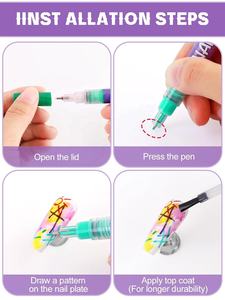 12 色美甲笔套装，用于 3D 美甲的美甲笔，用于绘画和绘画的美甲笔，用于 DIY 美甲美容的画笔 - Product Image 3