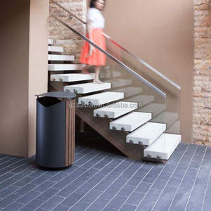 Fábrica al por mayor al aire libre comercial cubos de basura cubo de basura para uso al aire libre fabrica de plástico madera cubo de basura - Product Image 5