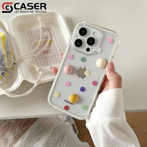 Estilo de verano colorido 3D goteo pegamento estrella/amor/esfera decoración a prueba de golpes cubierta de teléfono transparente para <span class=keywords><strong>iPhone</strong></span> 17 16 15 14 Pro Max - Product Image 3