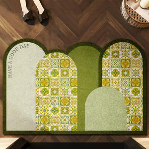 Paillasson en soie à motif traditionnel de forme irrégulière en fibre de polyester pour entrée intérieure, haute qualité, emballage individuel - Product Image 5