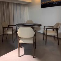 Chaise de salle à manger en bois de frêne blanc et cuir, design nordique moderne JP, avec dossier rembourré doux, stable pour la maison, l'hôtel, le bar