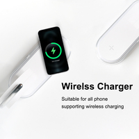 Lampe de nuit d'intérieur pour chambre à coucher, chargeur sans fil rapide Qi pour téléphone portable 5W/7W/10W, affichage publicitaire holographique 3D pour sol