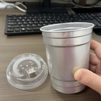 Emballage de vente au détail Logo personnalisé imprimé gobelets jetables écologiques recyclables en aluminium de 12oz pour boissons chaudes