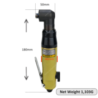 Tournevis pneumatique industriel robuste à angle droit de 90 degrés, 60 Nm, 9000 tr/min, 1/4 pouce, outil d'assemblage