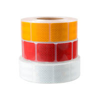 Adhesivo de diamante certificado ECE, pegatinas reflectantes rojas de alta intensidad para bicicleta, cinta reflectante rasgable de PVC resistente a la intemperie prismática
