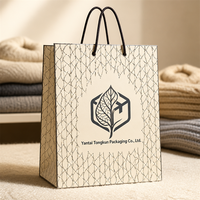 Sacs en papier kraft personnalisés avec logo, usine source, sacs en papier pour emballage de vêtements, sacs de shopping, beige classique luxueux