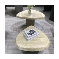 Table basse beige en marbre Mobilier de salon Plateau en marbre Table basse en travertin Banc Fabriqué à la main en travertin Table basse