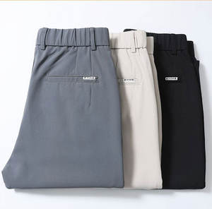 Primavera autunno <span class=keywords><strong>pantaloni</strong></span> <span class=keywords><strong>lunghi</strong></span> Casual larghi da uomo <span class=keywords><strong>Beige</strong></span> chiaro elegante con elastico a gamba dritta da indossare quotidianamente Street Fashion - Product Image 6