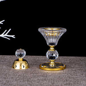 Wholesale Hign Quality Home Decorative Fragrance Crystal <strong>Glass</strong> Incense Oil Burner Crystal <strong>Candle</strong> <strong>Holder</strong> - Product Image 2