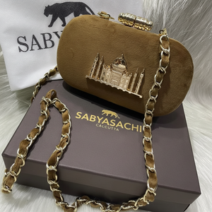 Bolso de Mano Clásico Casual de Alta Calidad Sabyasachi, Elaboración Intrincada, Logotipo Taj, Moda de Lujo, Acrílico Ecológico - Product Image 1